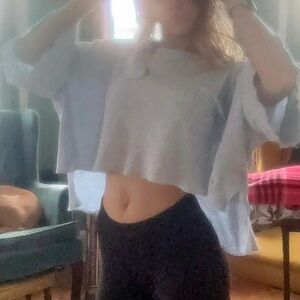 Altar'd State baby blue flowy Crop Top